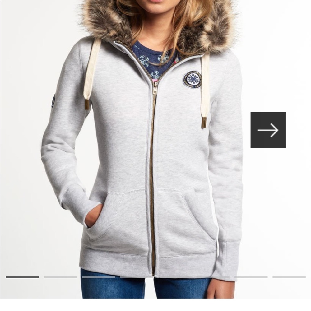 Superdry large faux fur hoodie